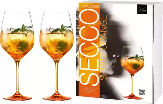 Бокалы для аперитива Eisch "Secco Flavored Spritz Orange", (набор, 2 шт.), без свинца, 2 шт 24 см, цвет orange