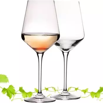 Бокалы для белого вина IMPERIAL 450 мл "Афины" набор из 2-х бокалов для рислинга из хрустального стекла Фужеры можно мыть в посудомоечной машине IMPERIAL glass, прозрачный