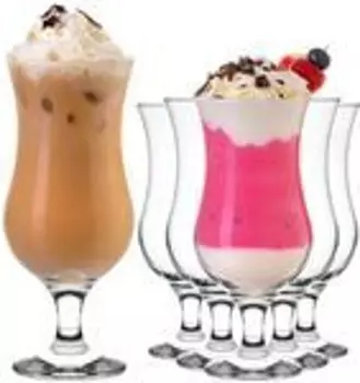 Бокалы для коктейлей PLATINUX 400 мл (макс. 470 мл), набор из 6 стаканов для лонг-дринков, бокалов для вечеринок, бокалов-ураганов, больших, прозрачных, прозрачный