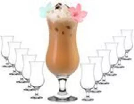 Бокалы для коктейлей PLATINUX 400 мл (макс. 470 мл), набор из 12 стаканов для лонг-дринков, бокалов для вечеринок, бокалов-ураганов, больших, прозрачных, прозрачный