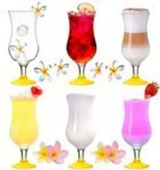 Бокалы для коктейлей PLATINUX 400 мл (макс. 470 мл), набор из 6 стаканов для лонг-дринков, бокалов для вечеринок, бокалов-ураганов, большой желтый