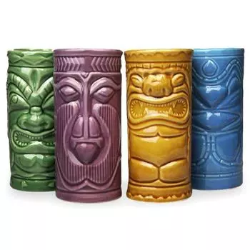 Бокалы для коктейля Tiki Бокалы Hawaii Бокалы для коктейлей Tiki Totem в наборе из 4 штук MikaMax
