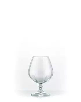 Бокалы для коньяка, коньячные бокалы, хрустальные бокалы Angela Optic, прозрачные рифленые, 400 мл, набор из 6 шт. Bohemia Crystalex