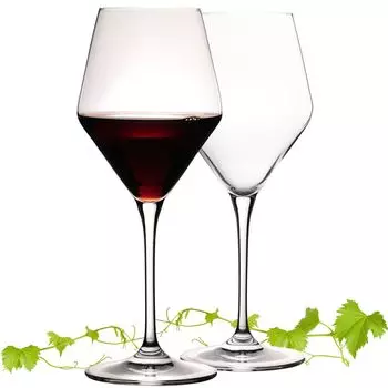 Бокалы для красного вина IMPERIAL, 375мл, серия "Рим", набор из 2-х бокалов для бордо из хрусталя, бокал для вина, можно мыть в посудомоечной машине IMPERIAL glass, прозрачный