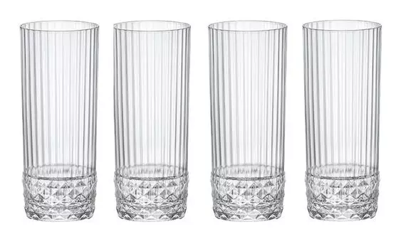 Бокалы для лонг-дринков Bormioli Rocco America 20's 400 мл - 4 шт, прозрачный