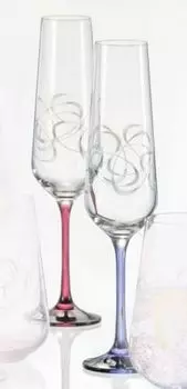 Бокалы для шампанского Bohemia Sandra хрустальные бокалы для шампанского 200 мл разноцветные с гравировкой набор из 6 шт