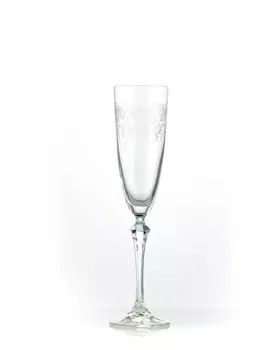 Бокалы для шампанского Elisabeth хрустальные бокалы с пантографией и гравировкой 200 мл набор из 6 шт. Bohemia Crystalex