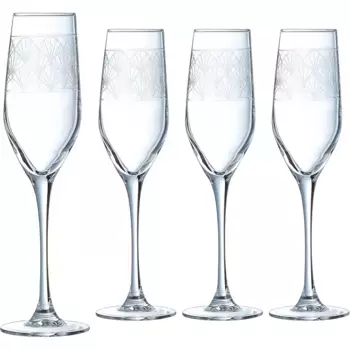 Бокалы для шампанского Luminarc «Paradisio стаканы для питья», (набор, 4 шт.), набор бокалов в пантографическом стиле, 4 шт., Сделано в Европе, цвет transparent