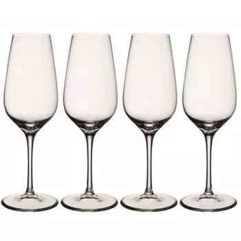 Бокалы для шампанского, набор фужеров, 4 шт 205 мм/0,25 л Villeroy & Boch, прозрачный