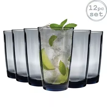 Бокалы-холодильники Bormioli Rocco Pulsar, граненые, синий океан, 470 мл, 12 шт. в упаковке