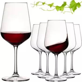 Бокалы IMPERIAL Bordeaux, набор из 6 бокалов для красного вина "Барселона", 450 мл, из хрустального стекла, можно мыть в посудомоечной машине IMPERIAL glass, прозрачный