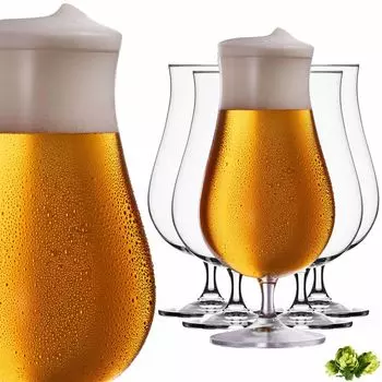 Бокалы IMPERIAL Pilsner 500мл (макс. 6900мл) из хрустального стекла Набор из 6 пивных стаканчиков Пивной тюльпан Пивные бокалы Бокалы 0,5л IMPERIAL glass, прозрачный