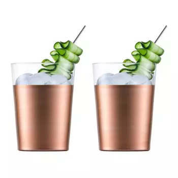 Бокалы Secco Flavored Moscow Mule в подарочном тубусе, набор из 2 штук / 550 мл Eisch, медный/прозрачный