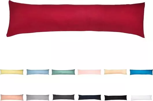 Боковая подушка для сна с чехлом 40х145 см вишнево-красная - хлопок 100% - подушка для беременных/подушка для беременных/подушка для кормления с наволочкой livessa
