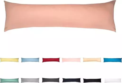 Боковая подушка для сна с чехлом 40х145 см розовая - хлопок 100% - подушка для беременных/подушка для беременных/подушка для кормления с наволочкой livessa