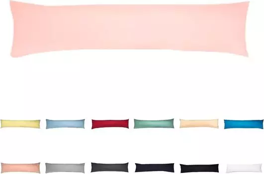 Боковая подушка для сна с чехлом 40х145 см пудрово-розовый - хлопок 100% - подушка для беременных/подушка для беременных/подушка для кормления с наволочкой livessa