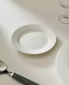 Боковая тарелка из костяного фарфора Zara Home, белый