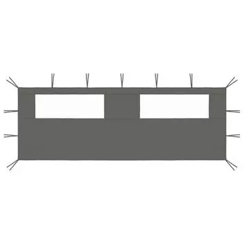 Боковина павильона с окнами 6х2 м синяя DKD HOME DECOR, серый