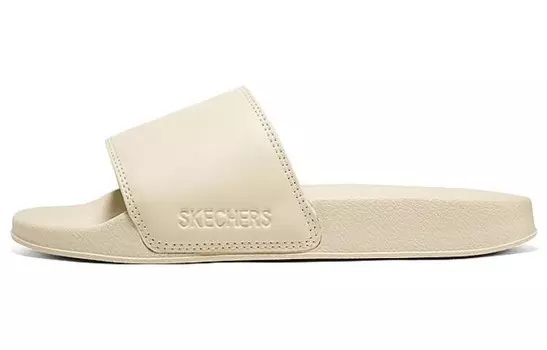 Боковые линии Шлепанцы женские бежевые Skechers