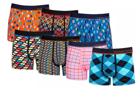 БОКСЕРНЫЕ БОКСЕРЫ (7 ПАКЕТОВ) Unsimply Stitched, мультиколор