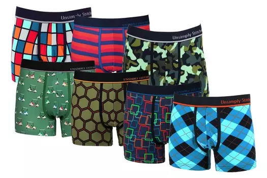 БОКСЕРНЫЕ БОКСЕРЫ (7 ПАКЕТОВ) Unsimply Stitched, мультиколор