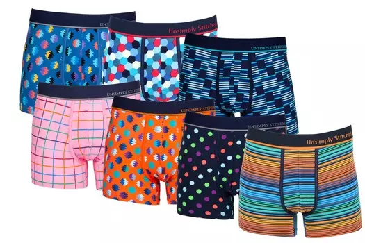 БОКСЕРНЫЕ БОКСЕРЫ (7 ПАКЕТОВ) Unsimply Stitched, мультиколор