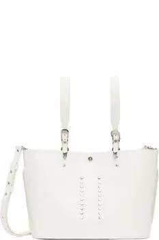 Большая белая кожаная сумка-тоут Toga Pulla