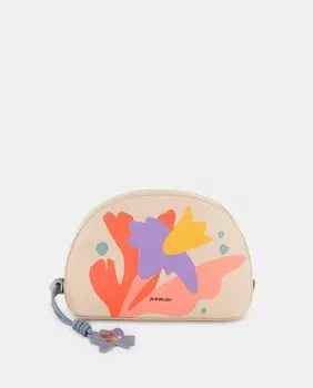 Большая белая сумочка с разноцветным цветочным принтом Jo & Mr. Joe, мультиколор