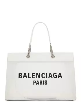 Большая большая сумка беспошлинной торговли Balenciaga, белый/черный