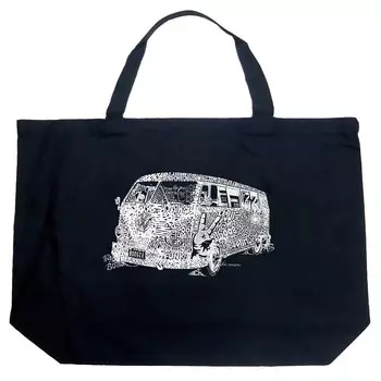 Большая большая сумка Word Art – 70-е годы LA Pop Art, черный