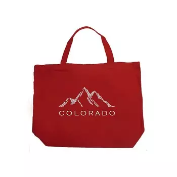 Большая большая сумка Word Art - Colorado Ski Towns LA Pop Art, красный