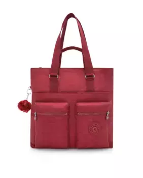 Большая бордовая сумка через плечо унисекс с двумя передними карманами Kipling