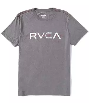 Большая брендовая футболка RVCA с короткими рукавами, серый