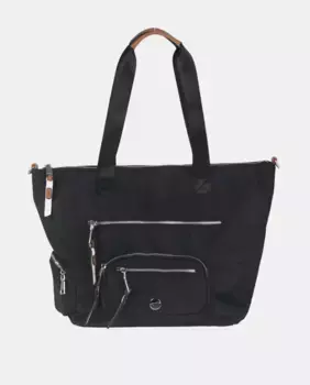 Большая черная нейлоновая сумка для покупок на молнии Volum