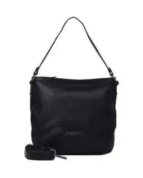 Большая черная сумка через плечо из мытой кожи The Bagging Co