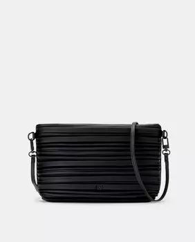 Большая черная сумка через плечо на молнии LT, черный