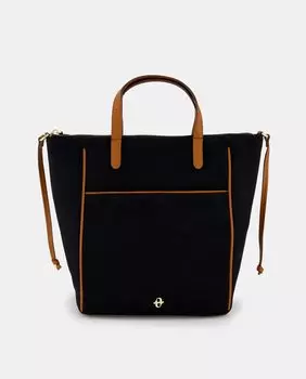 Большая черная сумка с контрастными деталями Tintoretto, черный