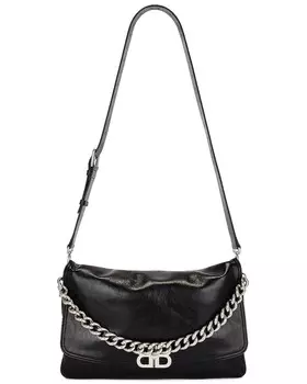 Большая черная сумка с мягким клапаном Bb Balenciaga, черный
