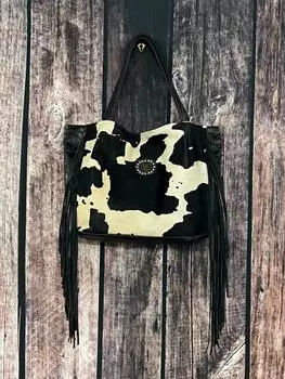 Большая черно-белая сумка-тоут Keep It Gypsy