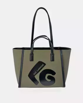 Большая черно-серая сумка-тоут Guy Laroche с двойной синтетической ручкой, зеленый