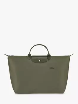 Большая дорожная сумка Le Pliage из переработанной парусины зеленого цвета Longchamp, лес