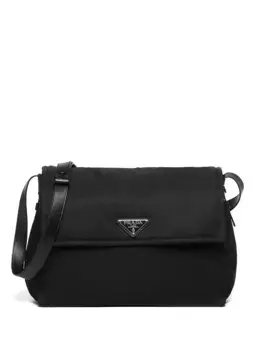 Большая дутая сумка на плечо Re-Nylon Prada, черный