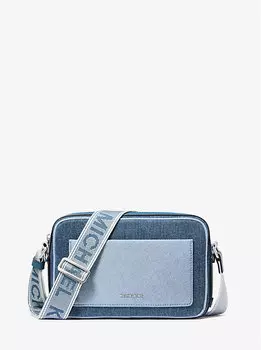 Большая двухцветная джинсовая сумка через плечо Maeve Michael Kors, мультиколор