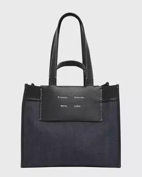 Большая джинсовая большая сумка Morris Proenza Schouler White Label, цвет Indigo