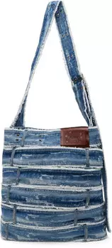 Большая джинсовая сумка-мессенджер с синим поясом Andersson Bell, цвет Blue