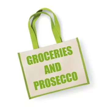 Большая джутовая сумка для продуктов и зеленая сумка для просекко 60 SECOND MAKEOVER, зеленый