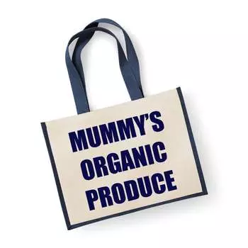Большая джутовая сумка Mummy's Organic Products Темно-синяя сумка 60 SECOND MAKEOVER, синий