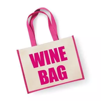 Большая Джутовая Сумка Винная Сумка Розовая Сумка 60 SECOND MAKEOVER, розовый