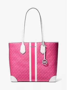 Большая фирменная сумка-тоут с логотипом Eva Michael Kors, розовый