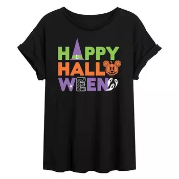 Большая футболка Disney's Mickey Mouse для детей Happy Halloween Licensed Character, черный